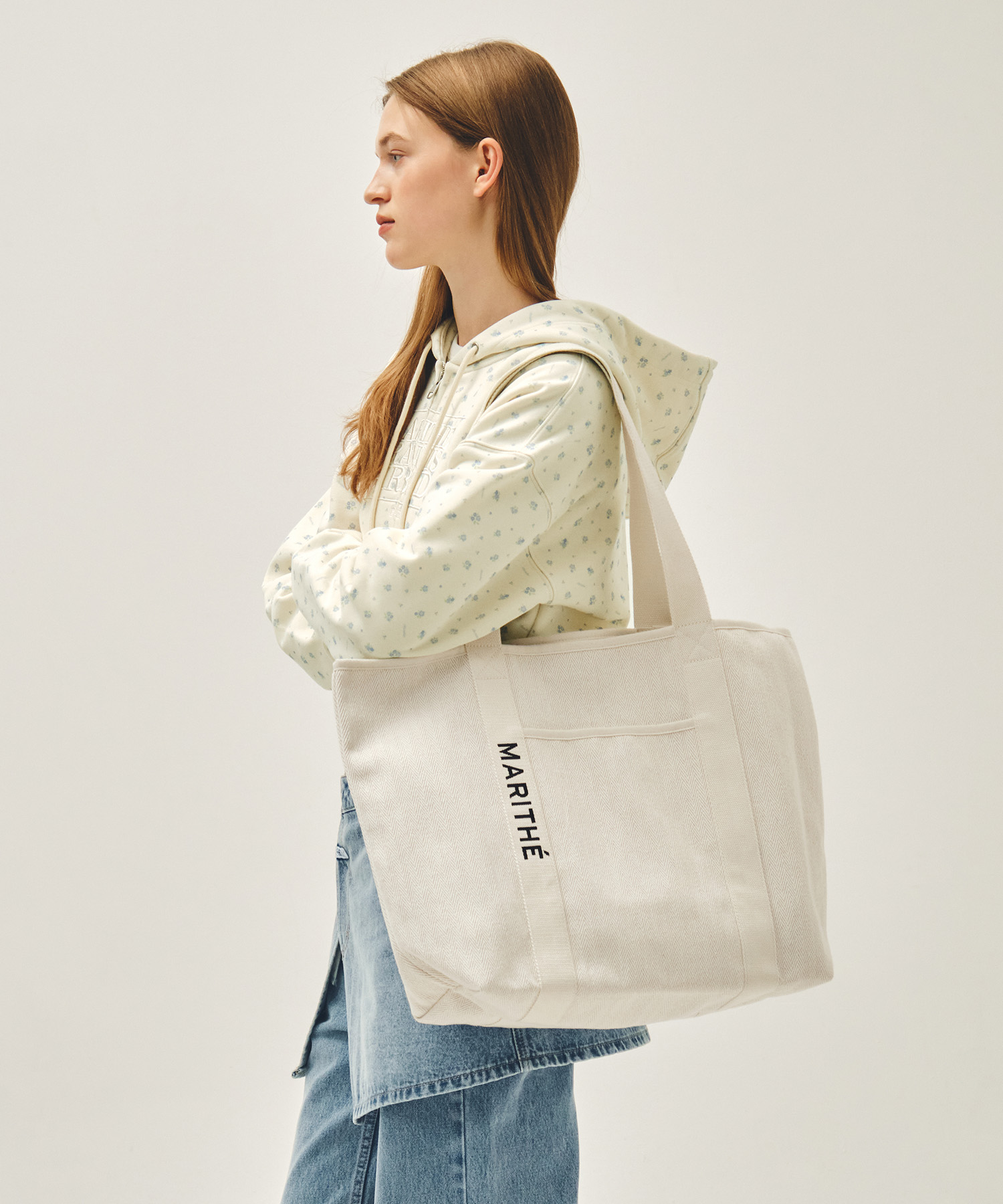 REGULAR LOGO BIG COTTON BAG natural - MARITHÉ+FRANҪOIS GIRBAUD