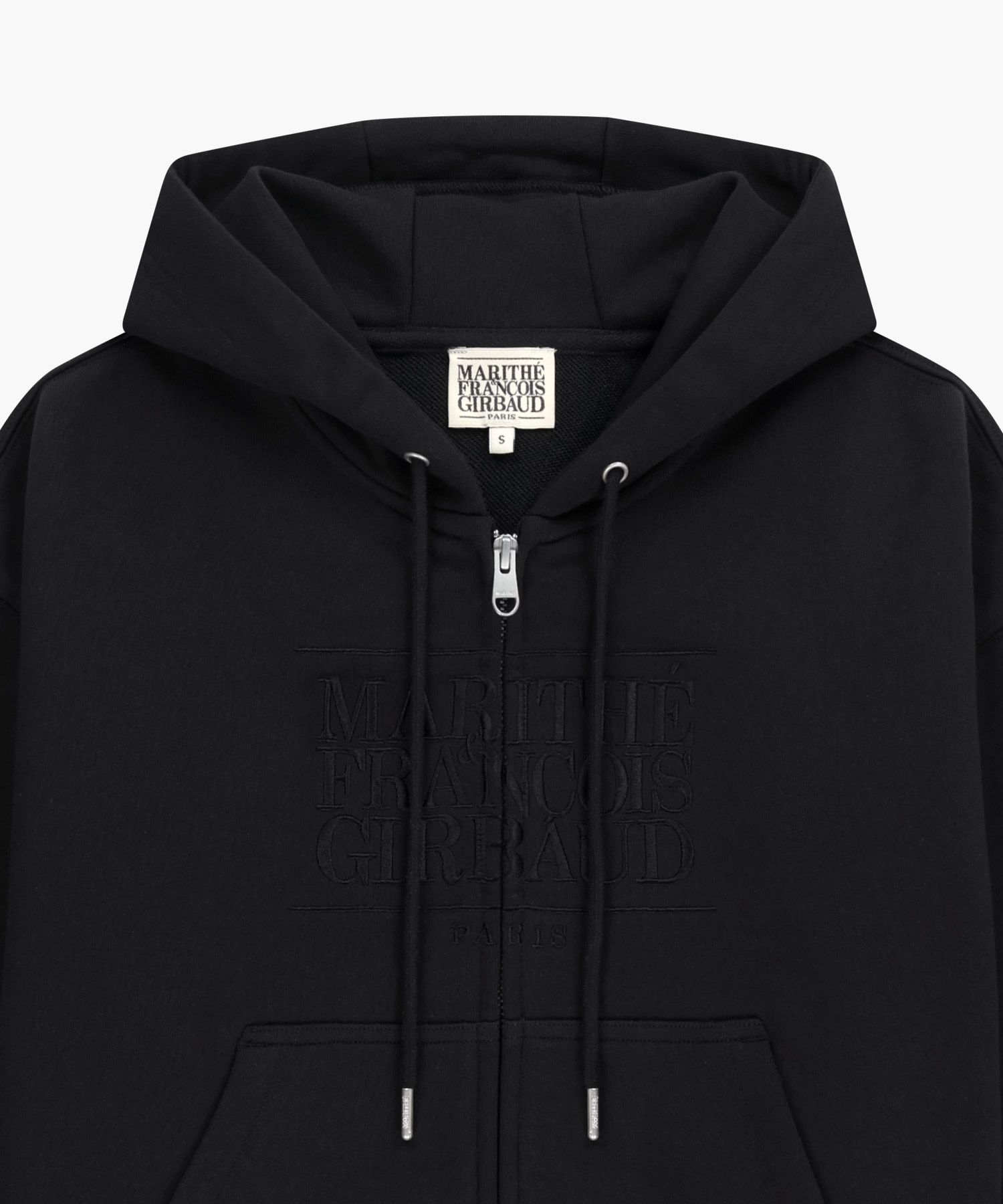 W CLASSIC LOGO CROP HOODIE ZIPUP black black - MARITHÉ+FRANҪOIS