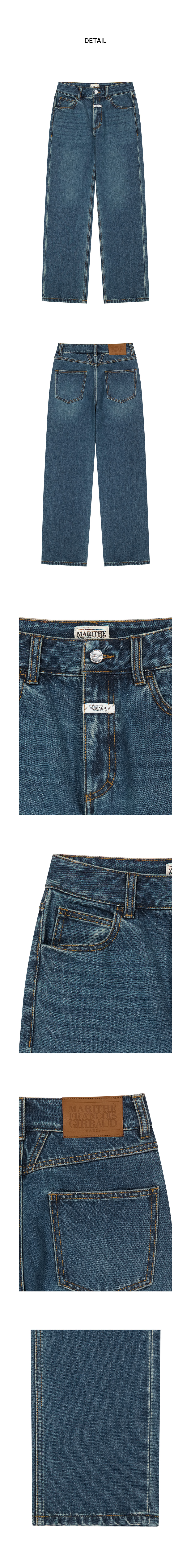 W SLIM STRAIGHT DENIM PANTS
