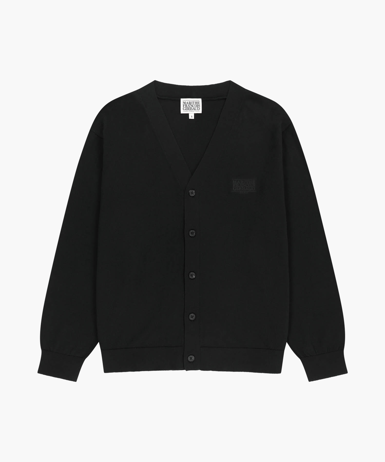 SMALL CLASSIC LOGO V-NECK KNIT CARDIGAN black - MARITHÉ+FRANҪOIS GIRBAUD