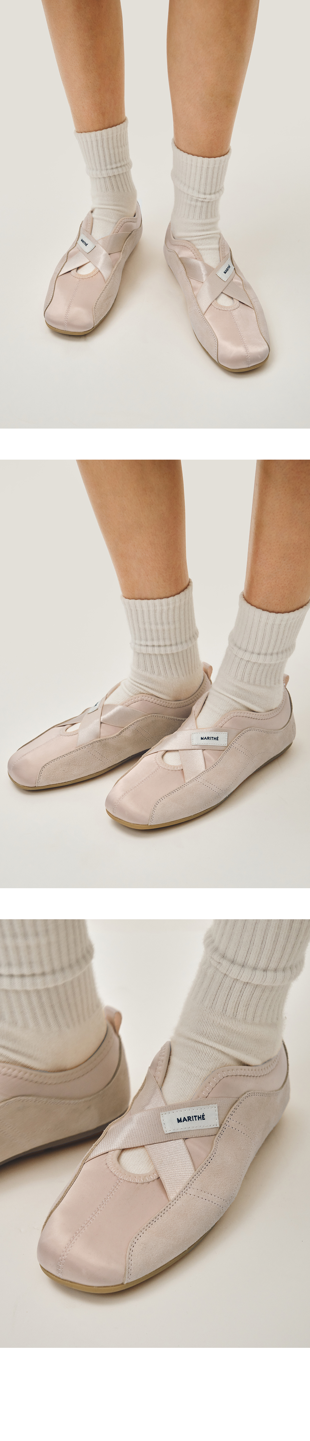 W BANDING FLATS SNEAKERS - 3 COLORS PINK