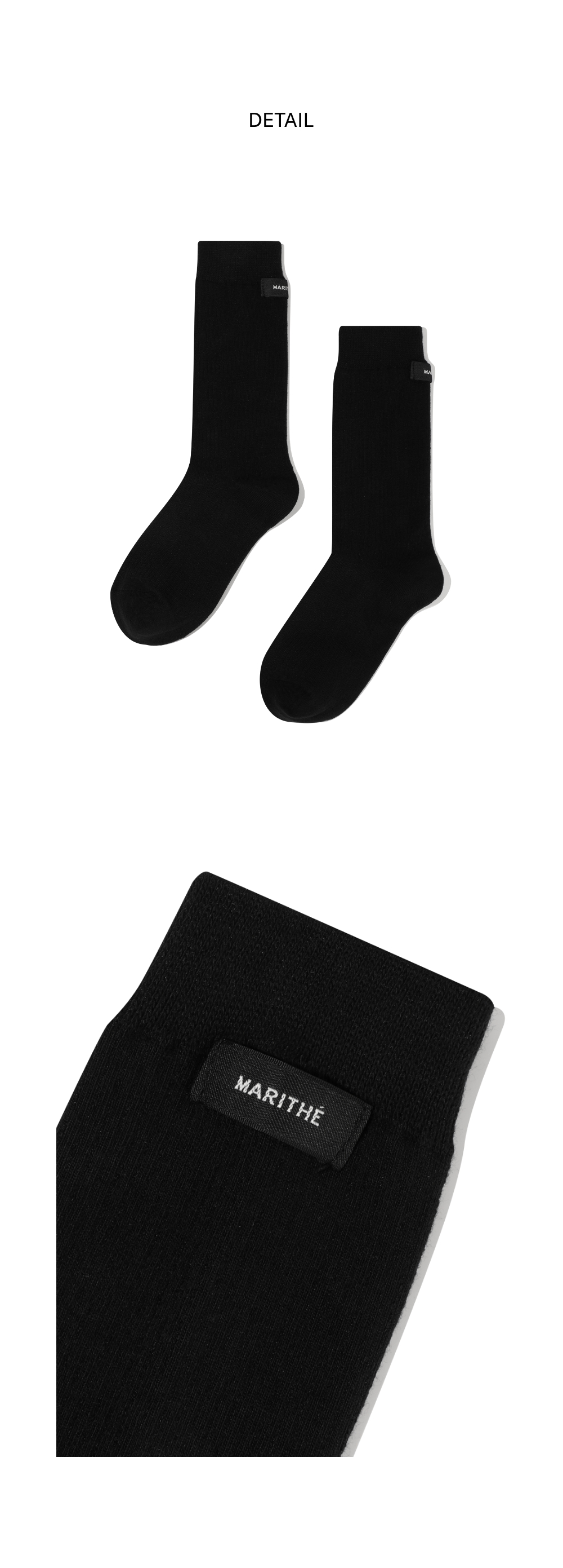W BASIC MIDDLE SOCKS - 3 COLORS BLACK