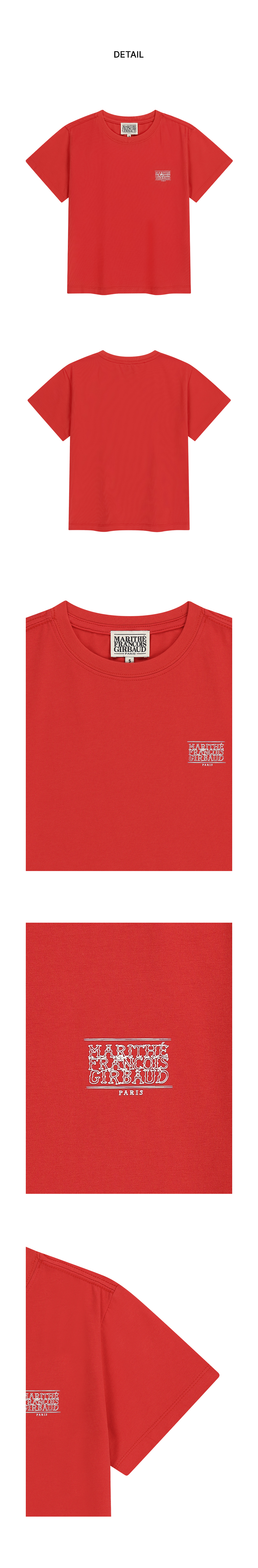 W ANTIQUE CLASSIC LOGO SLIM CROP TEE - 3 COLORS RED
