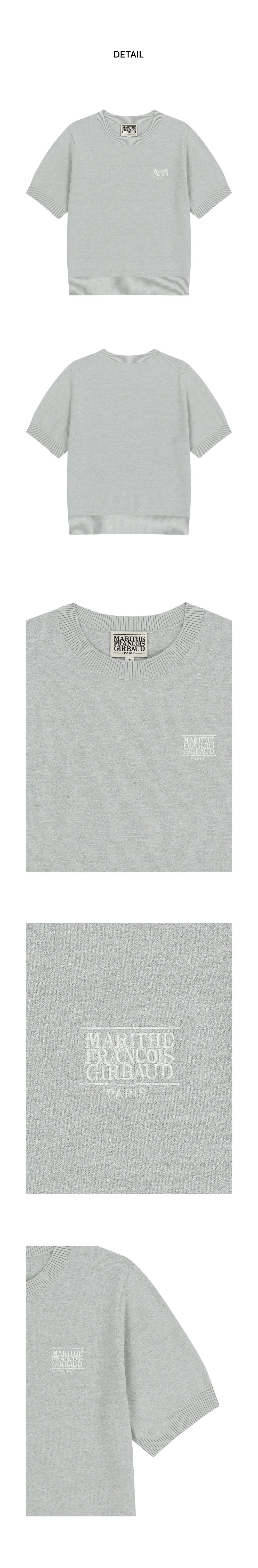 W SMALL CLASSIC LOGO HALF KNIT PULLOVER - 3 COLORS GREY