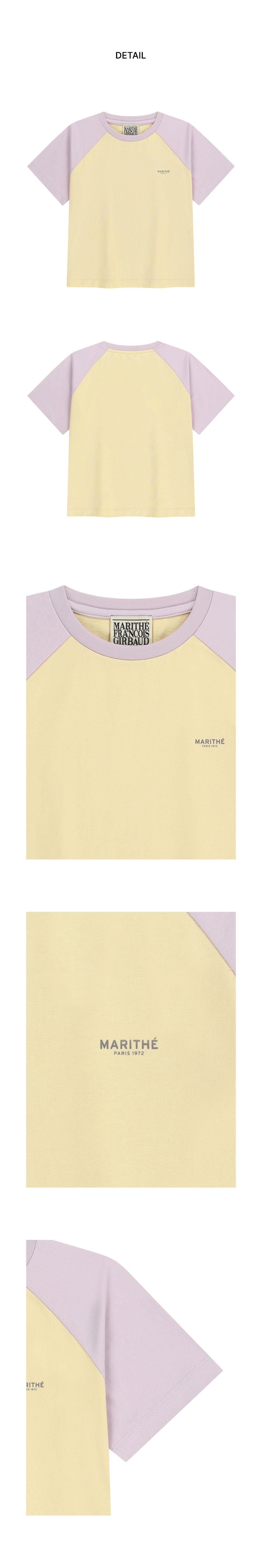 W SMALL REGULAR LOGO RAGLAN CROP TEE - 4 COLORS PURPLE