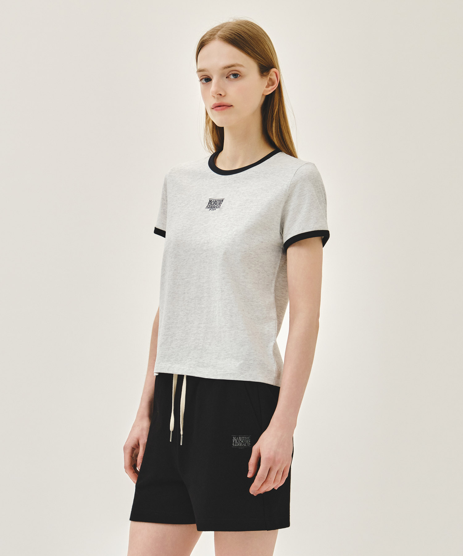 W CLASSIC LOGO RINGER TEE light heather gray - MARITHÉ+FRANҪOIS GIRBAUD