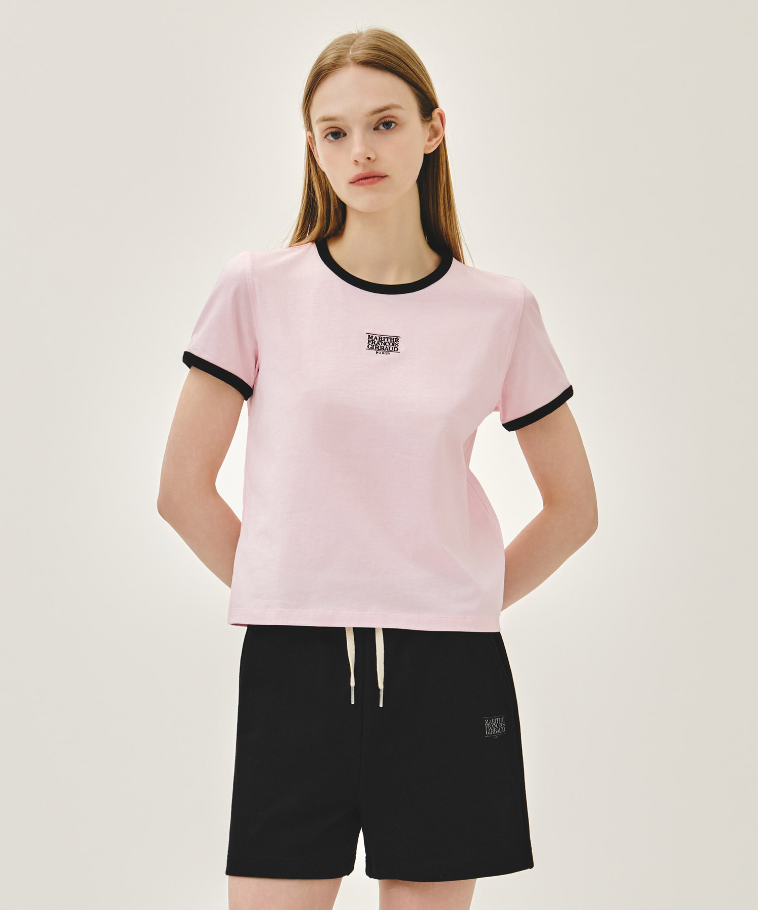 W CLASSIC LOGO RINGER TEE light pink - MARITHÉ+FRANҪOIS GIRBAUD