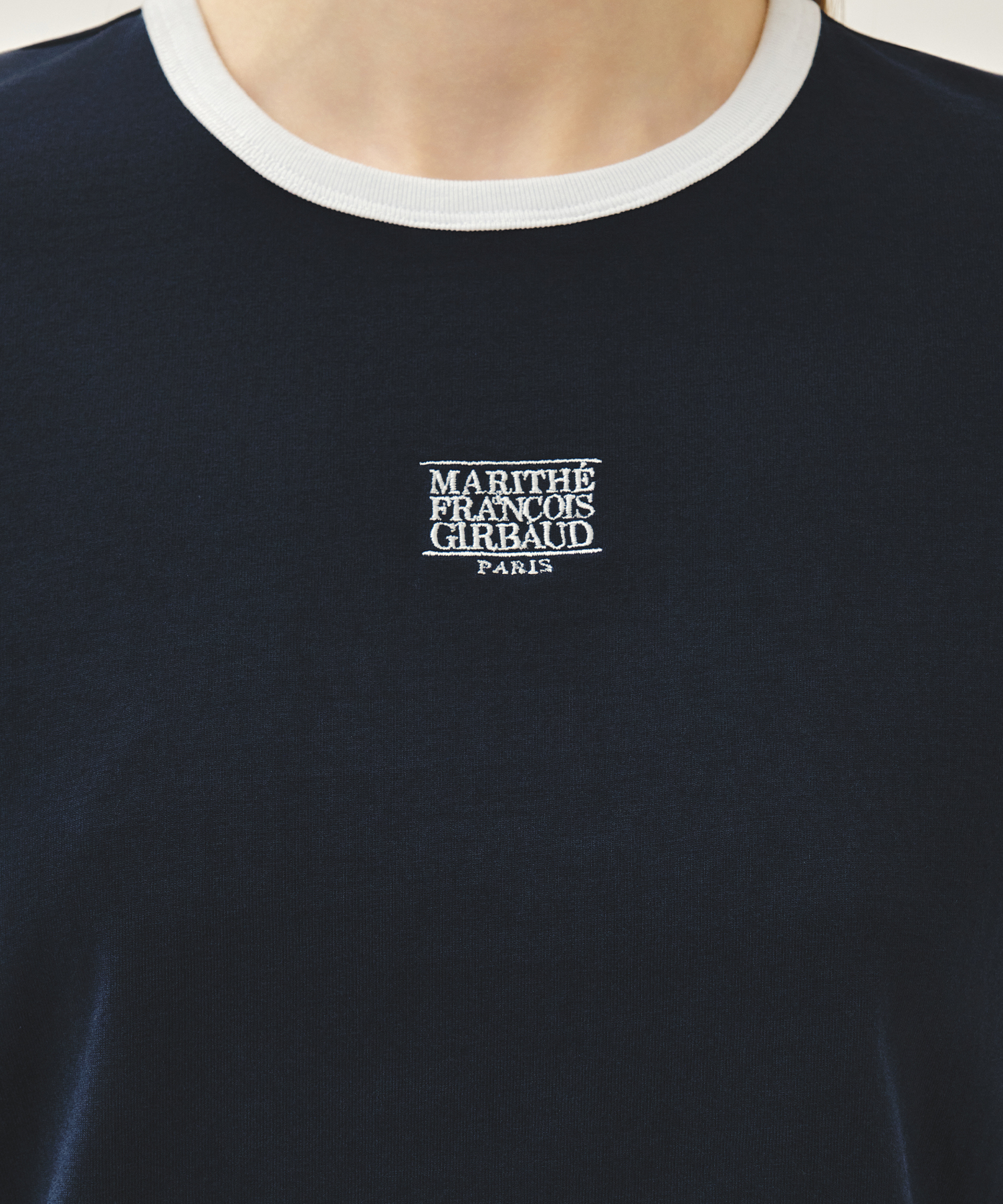 W CLASSIC LOGO RINGER TEE navy - MARITHÉ+FRANҪOIS GIRBAUD
