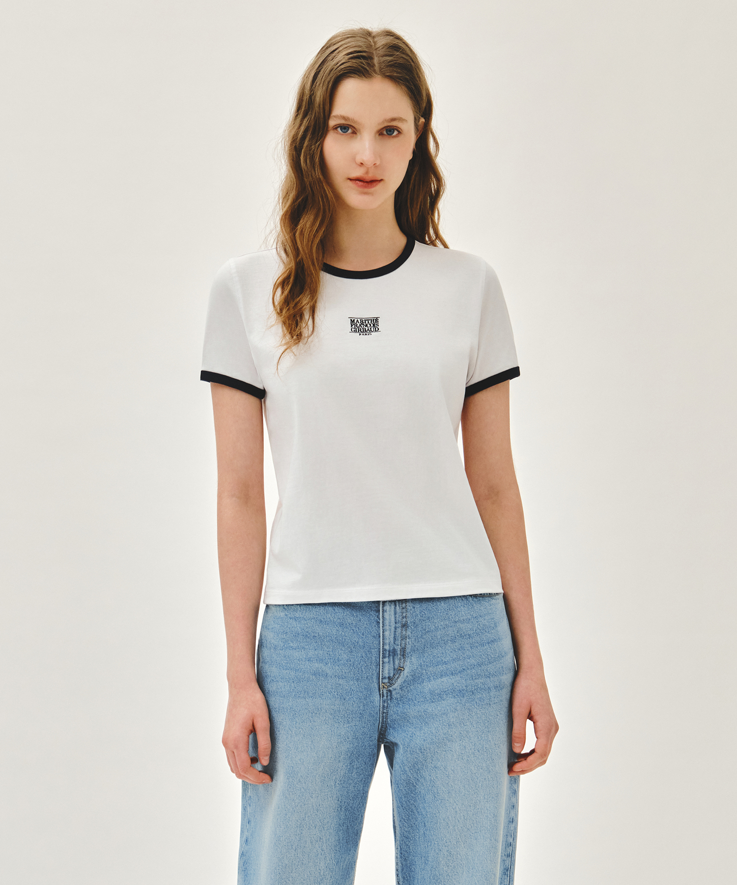 L 사이즈 7/15 예약발송] W CLASSIC LOGO RINGER TEE white - MARITHÉ+
