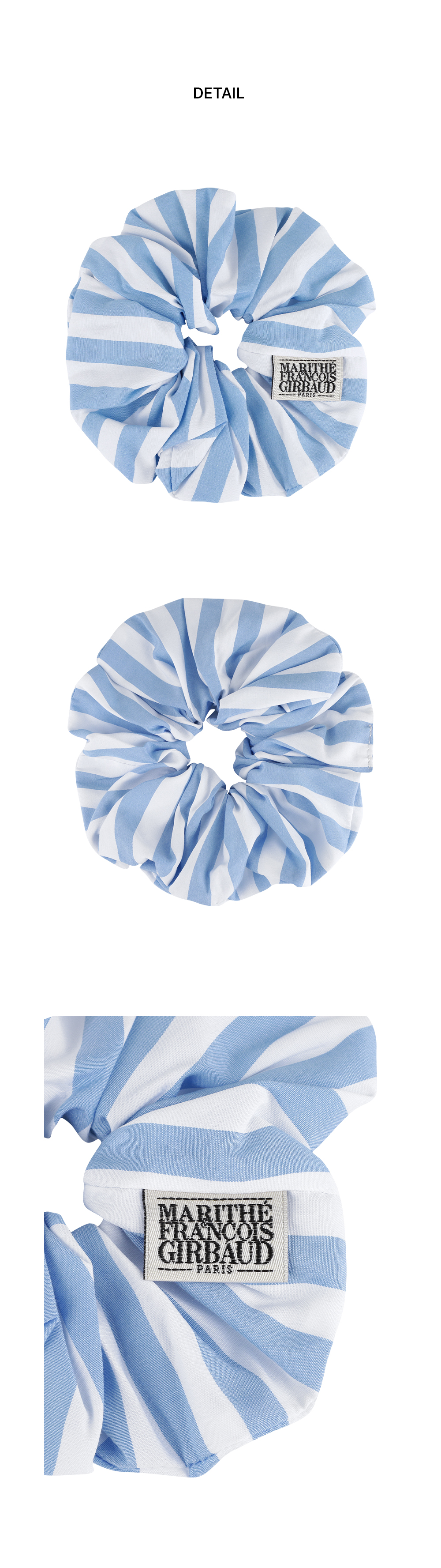 CLASSIC LOGO STRIPE HAIR SCRUNCHIE - 3 COLORS BLUE