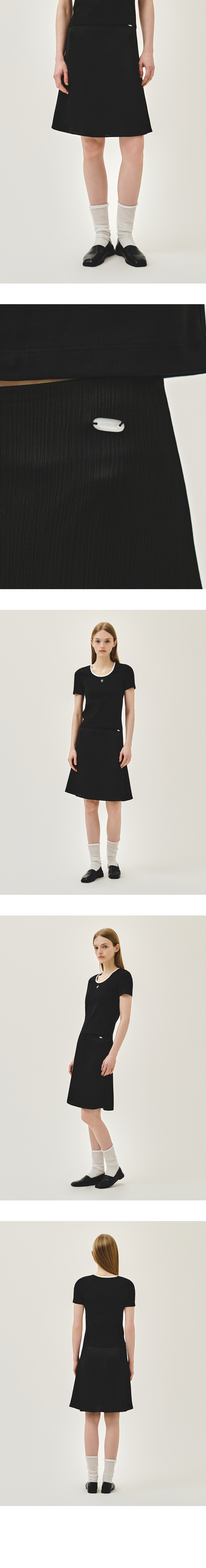 W SATIN SKIRT - 2 COLORS BLACK