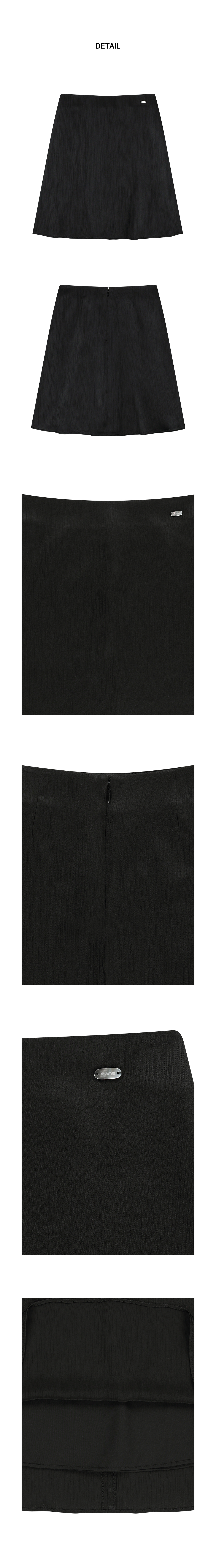 W SATIN SKIRT - 2 COLORS BLACK