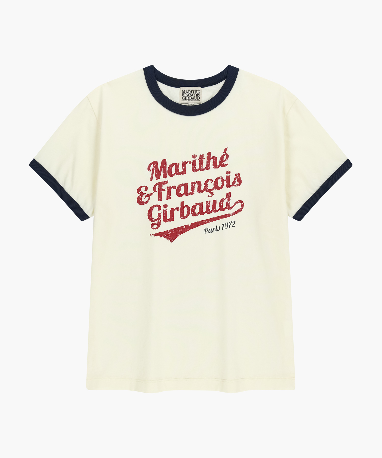 VINTAGE LOGO RINGER TEE ivory - MARITHÉ+FRANҪOIS GIRBAUD