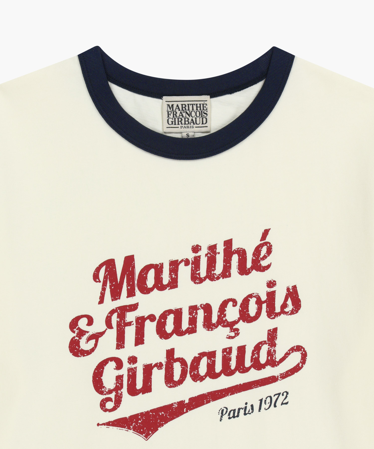 VINTAGE LOGO RINGER TEE ivory - MARITHÉ+FRANҪOIS GIRBAUD