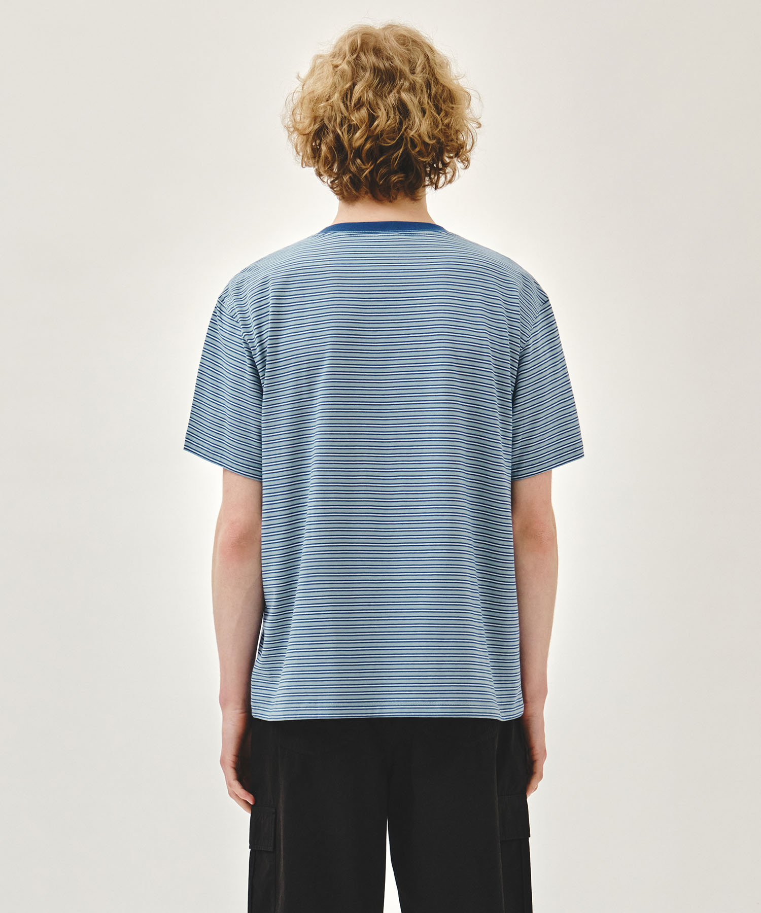 SMALL CLASSIC LOGO STRIPE RINGER TEE blue - MARITHÉ+FRANҪOIS GIRBAUD