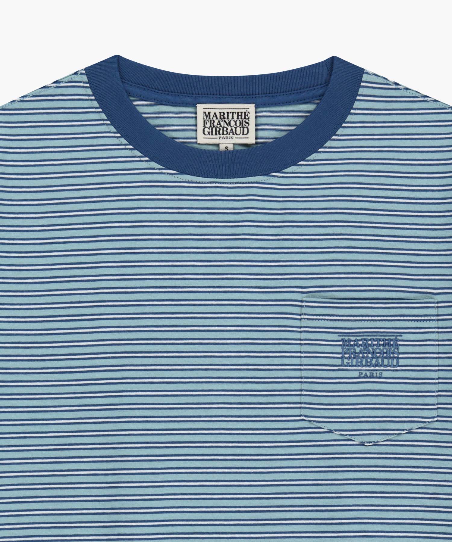 SMALL CLASSIC LOGO STRIPE RINGER TEE blue - MARITHÉ+FRANҪOIS GIRBAUD