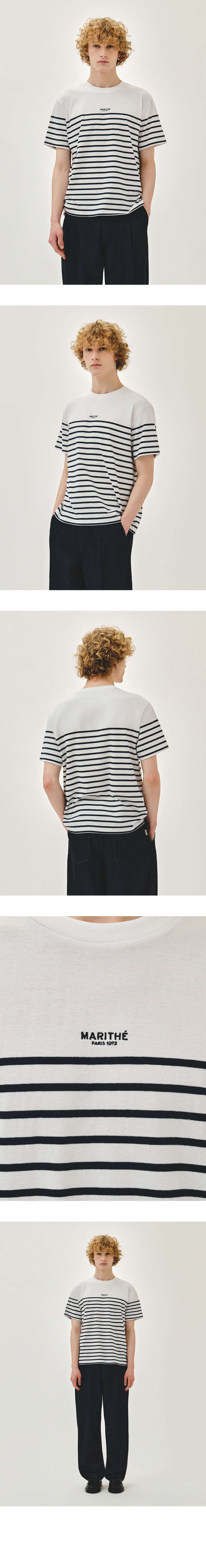 BLOCK STRIPE TEE - 3 COLORS NAVY