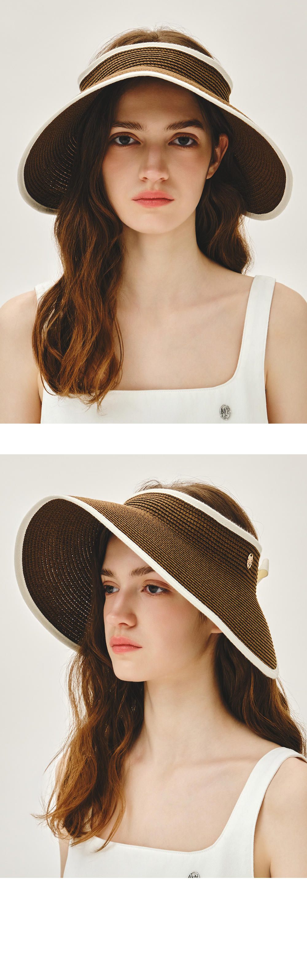 CIRCLE LOGO WIDE SUN VISOR - 2 COLORS IVORY