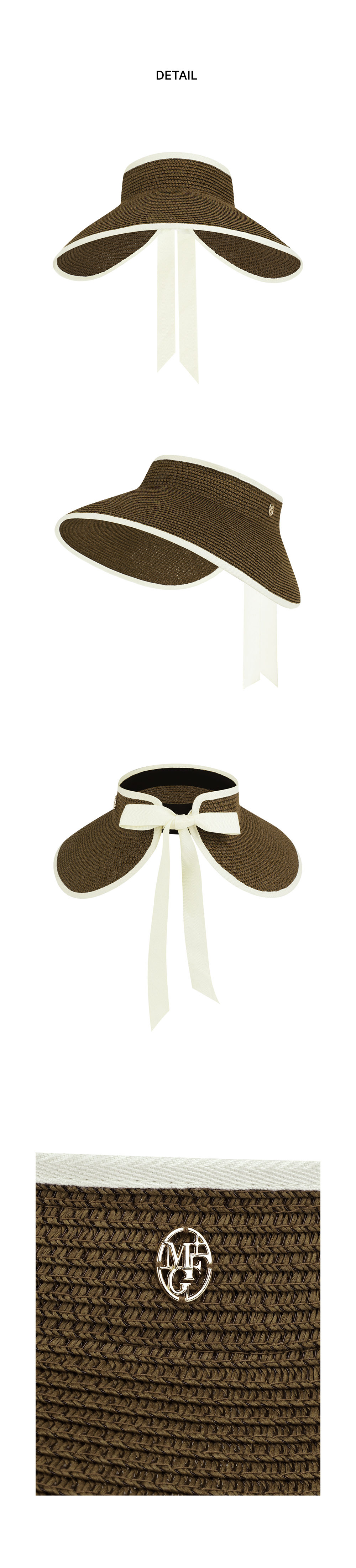 CIRCLE LOGO WIDE SUN VISOR - 2 COLORS IVORY