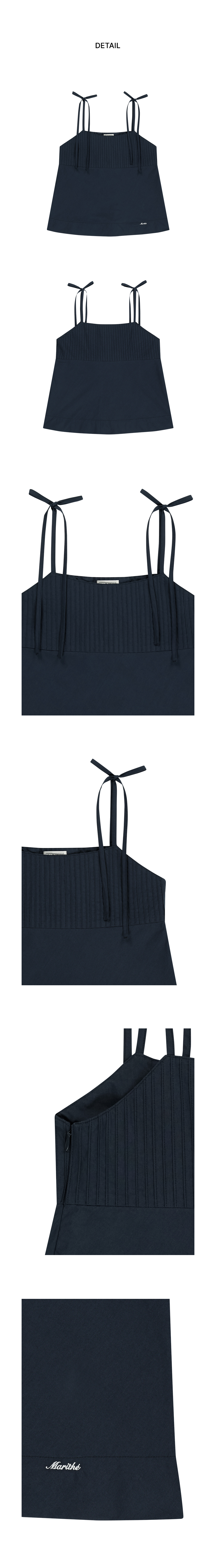 W PINTUCK CAMISOLE BLOUSE - 3 COLORS NAVY