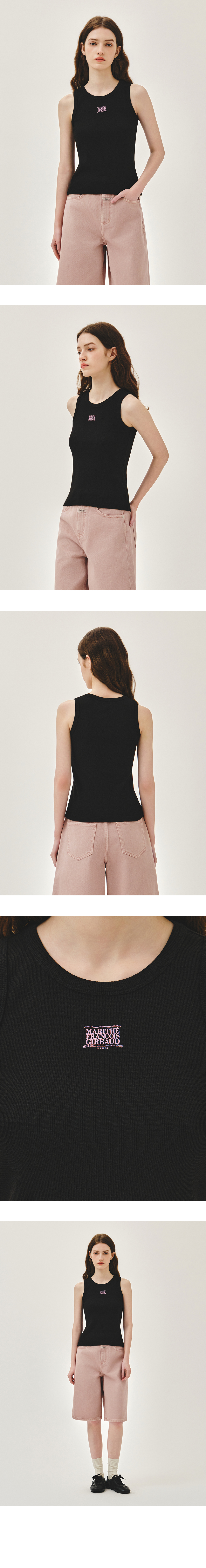 W RIBBON CLASSIC LOGO SLEEVELESS - 3 COLORS BLACK