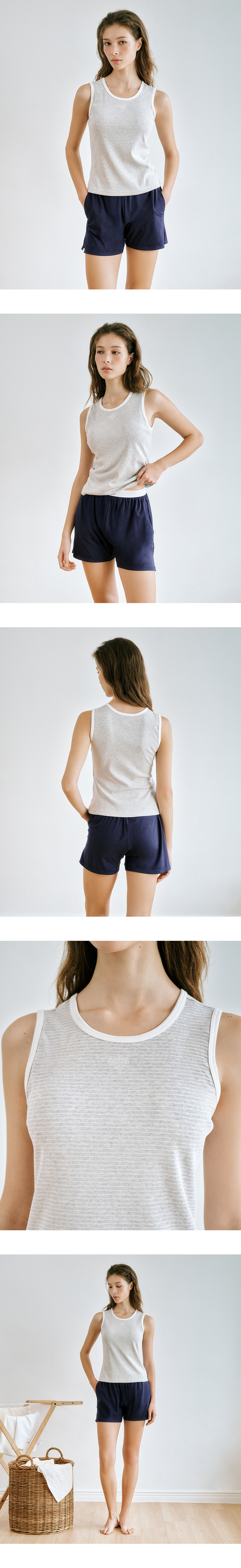 UNDERWEAR W CLASSIC LOGO RINGER TANK BRA TOP HEATHER - 3 COLORS GREY