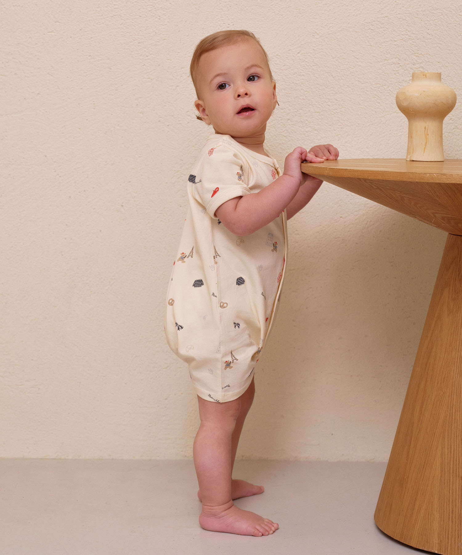 BABY ALLOVER SHORT SLEEVE ROMPER light yellow - MARITHÉ+FRANҪOIS GIRBAUD