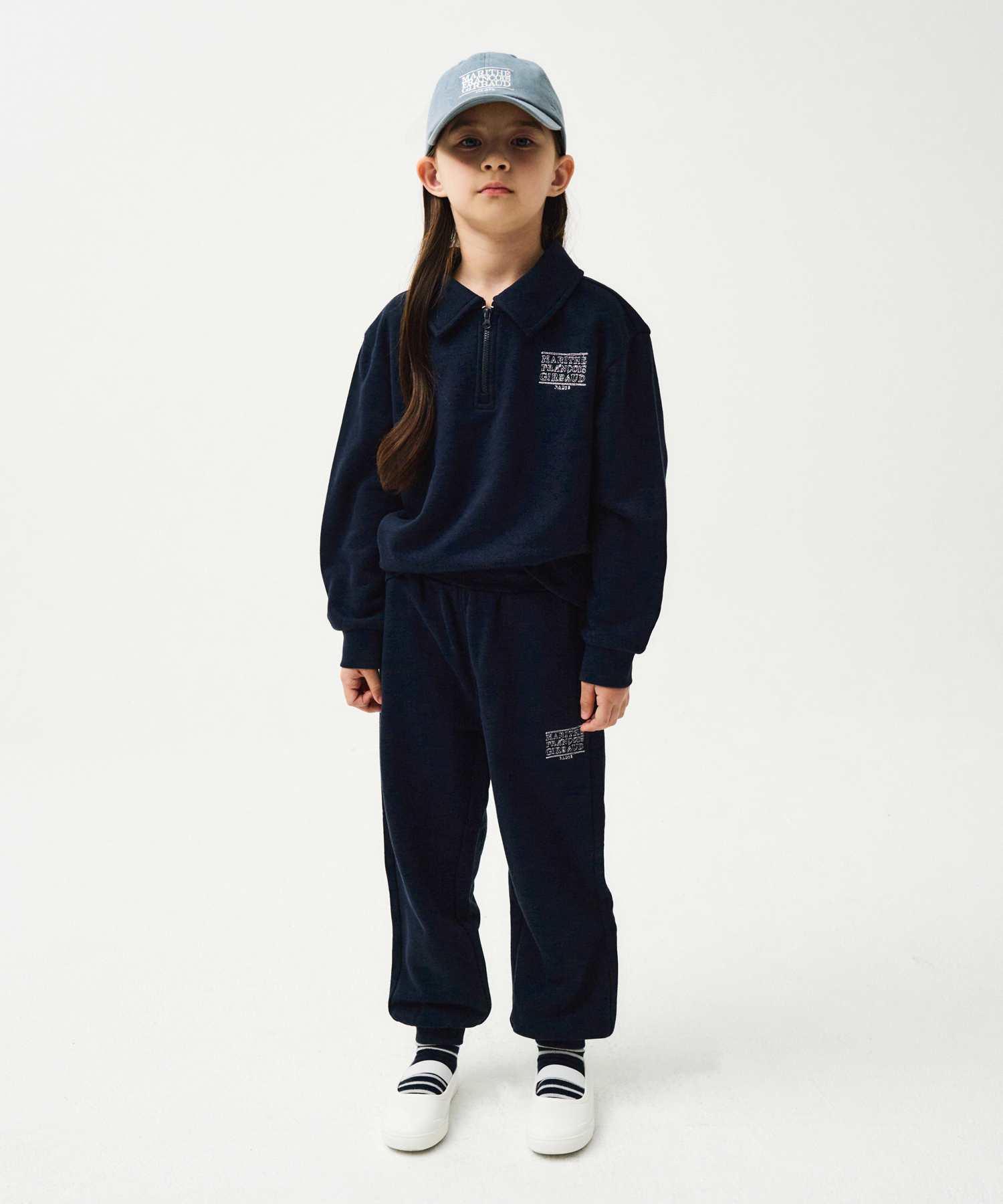ENFANT CLASSIC LOGO HALF ZIPUP SWEAT SET-UP navy
