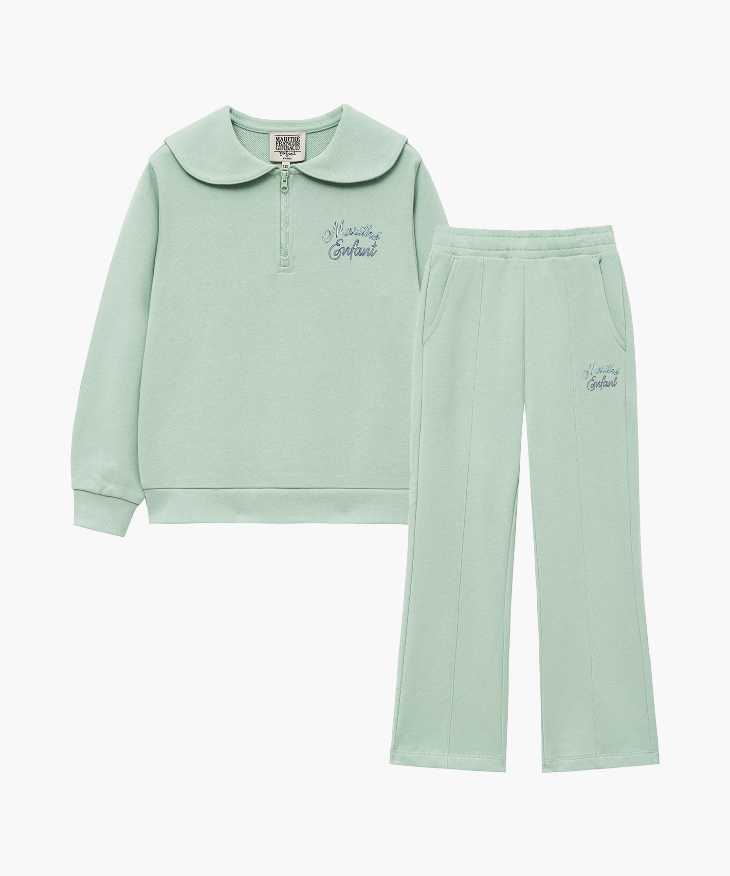 ENFANT W SAILOR COLLAR SWEAT SET-UP mint