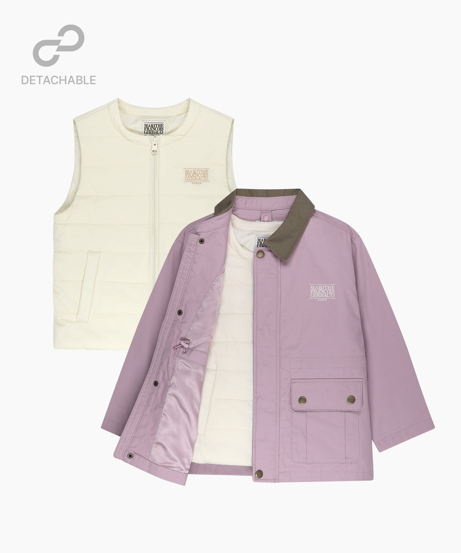KIDS CLASSIC LOGO DETACHABLE JACKET (VEST SET) light pink 
